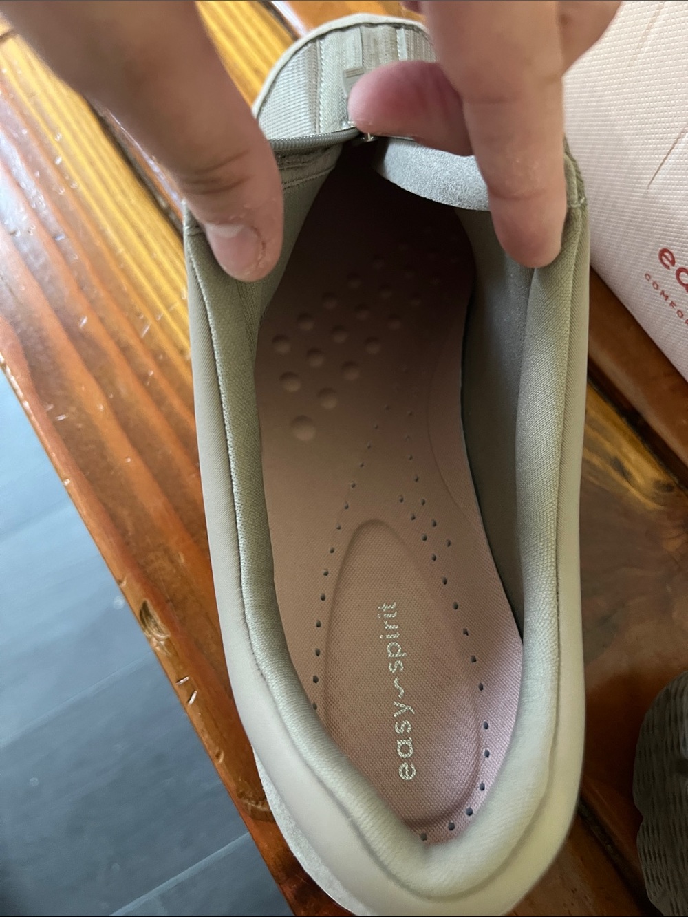 Easy Spirit Women's Slip-On Zipper Sneakers in Taupe Gray - Picture 2 of 4